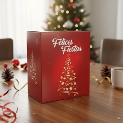 Caja Navideña / Maletin Felices Fiestas ROJO (30 x 16 x 34 cm) x unidad