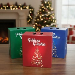 Caja Navideña / Maletin Felices Fiestas ROJO (30 x 16 x 34 cm) x unidad