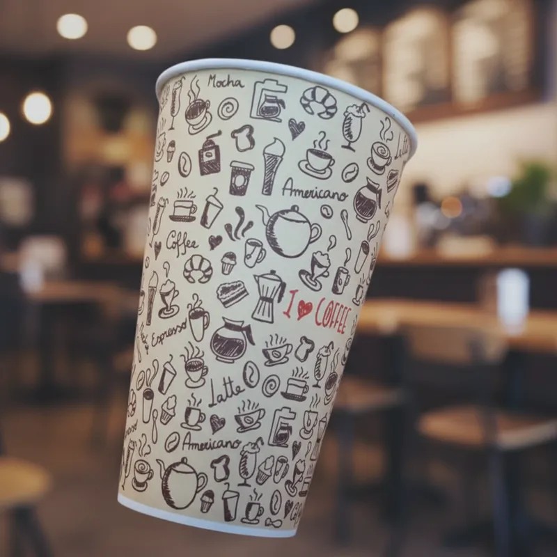 Vaso Polipapel 8 oz I Love Coffee (x 100 unidades)