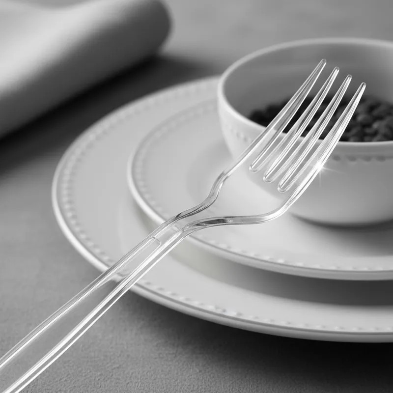 Tenedores Plásticos Cristal (x 100 unidades)