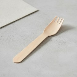 Tenedores de Madera Descartables 14 cm (x 100 unidades)