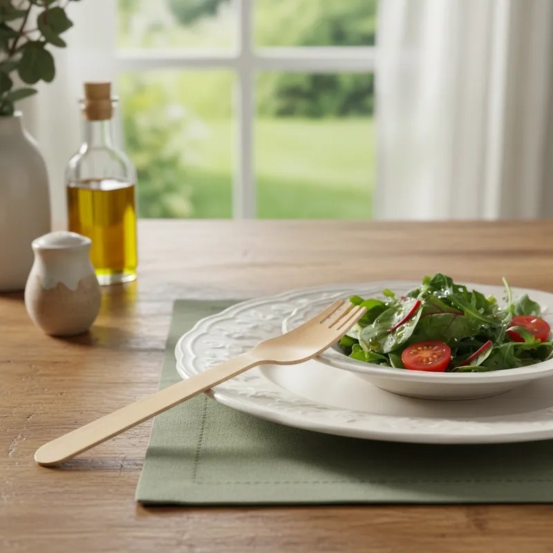 Tenedores de Madera Descartables 16 cm (x 100 unidades)