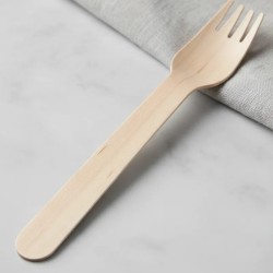Tenedores de Madera Descartables 16 cm (x 100 unidades)
