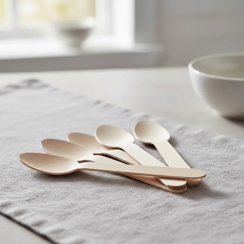 Cucharas de Madera Descartables 16 cm (x 100 unidades)