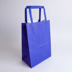 Bolsa Papel Azul 22 x 10 x 30 cm con manija (Mod Acuario)