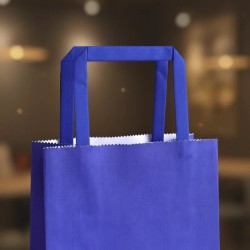 Bolsa Papel Azul 22 x 10 x 30 cm con manija (Mod Acuario)