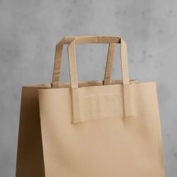 Bolsa Kraft Marrón 22 x 10 x 30 cm con manija (Mod Acuario)