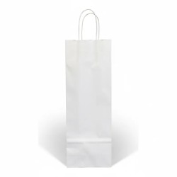 Bolsa para Botella Blanca 14 x 8 x 40 cm con manija (Mod Luna)