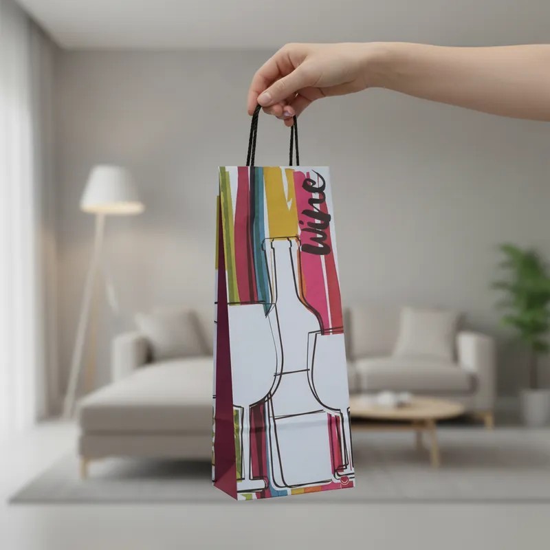 Bolsa para Botella *COLOUR WINE* 14 x 8 x 40 cm con manija