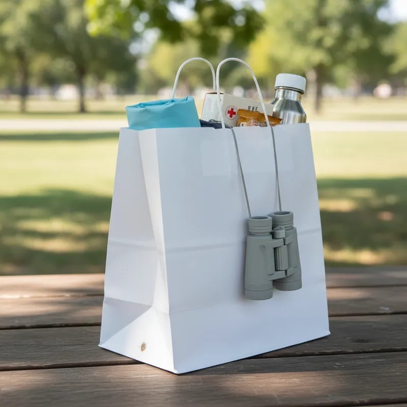 Bolsa Papel Blanco 36 x 22 x 39 cm con manija (Mod Luna)