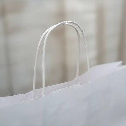 Bolsa Papel Blanco 36 x 22 x 39 cm con manija (Mod Luna)