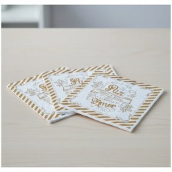 Servilletas Navideñas 33 x 33 D/H Paz y Amor (Oro) pack x 25