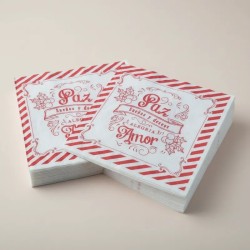 Servilletas Navideñas 33 x 33 D/H Paz y Amor (Rojo) pack x 25