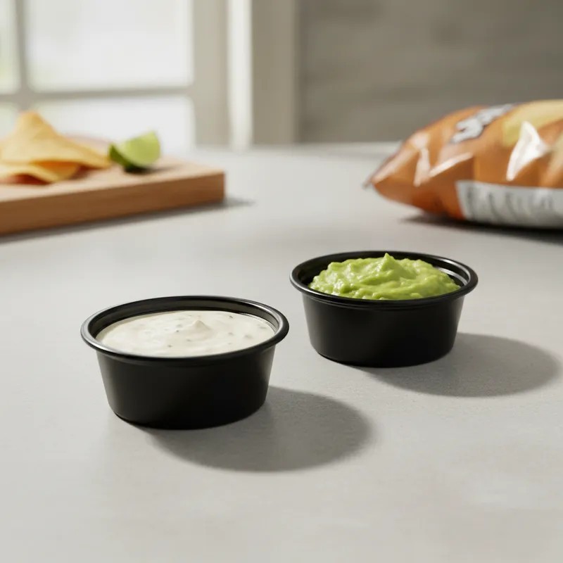 Pote Aderezos 25 cc NEGRO (pack x 100 unidades)