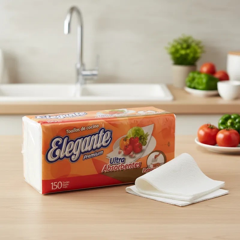 Paños Tissue Doble Hoja 21 x 20 cm Elegante (x 150 hojas) cod 996