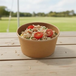 Ensaladera Polipapel Kraft 20 oz (600 cc) con tapa (x 100 unidades)