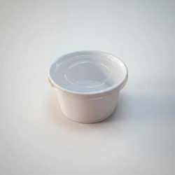 Ensaladera Polipapel Blanca 20 oz (600 cc) con tapa (x 100 unidades)