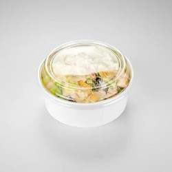 Ensaladera Polipapel Blanca 1000 cc con tapa (x 100 unidades)