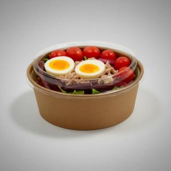 Ensaladera Polipapel Kraft 1000 cc con tapa (x 100 unidades)