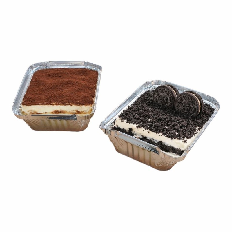 Bandeja Aluminio Darnel 240 cc (8 oz) + Tapa A-C (12,6 x 9,8 h: 2,6) x 100