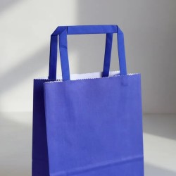Bolsa Papel Azul 22 x 10 x 30 cm con manija (Mod Acuario)