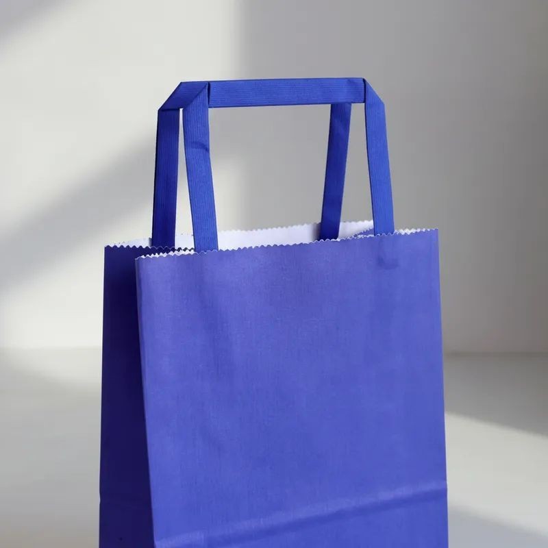 Bolsa Papel Azul 14 x 8 x 20 cm con manija (Mod Acuario)