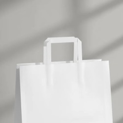 Bolsa Papel Blanco 14 x 8 x 20 cm con manija (Mod Acuario)