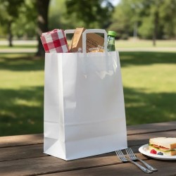 Bolsa Papel Blanco 30 x 12 x 41 cm con manija (Mod Acuario)