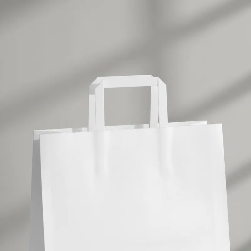 Bolsa Papel Blanco 26 x 17 x 30 cm con manija (Mod Acuario)