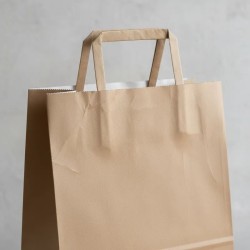 Bolsa Kraft Marrón 22 x 10 x 30 cm con manija (Mod Acuario)