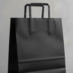 Bolsa Papel Negro 30 x 12 x 41 cm con manija (Mod Acuario)