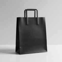 Bolsa Papel Negro 30 x 12 x 41 cm con manija (Mod Acuario)