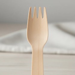 Tenedores de Madera Descartables 16 cm (x 100 unidades)