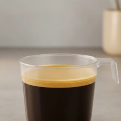 Taza plástica CRISTAL p/café doble 190 cc (x 50 unidades)