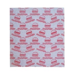 Papel Parafinado "Hamburguesa Rojo" 28 x 36 cm (x 1000 unidades)