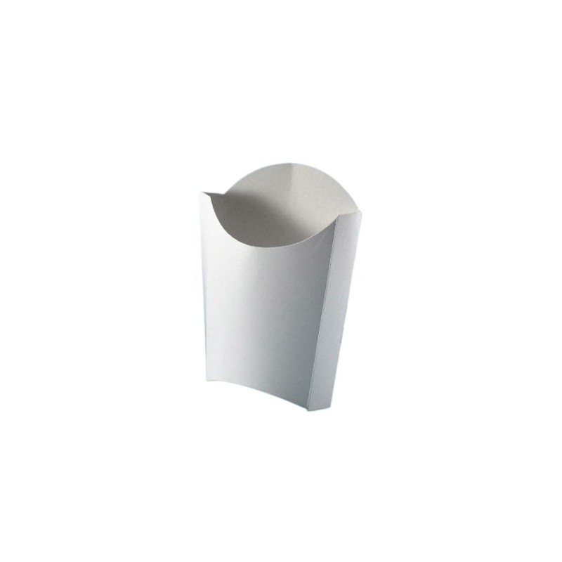 Porta Papas Fritas Grande Cartulina Blanca (h: 13/9 cm x 8.5) x 100