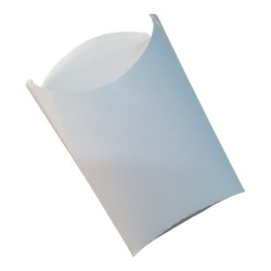Porta Papas Fritas Grande Cartulina Blanca (h: 13/9 cm x 8.5) x 100