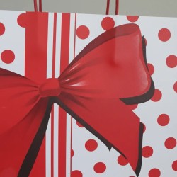 Bolsa Moño Rojo c/lunares (Red Bow) 30 x 12 x 41 c/manijas