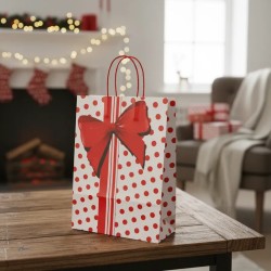 Bolsa Moño Rojo c/lunares (Red Bow) 30 x 12 x 41 c/manijas