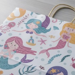 Bolsa Papel *Sirenitas* 32 x 10 x 30 cm c/ manija