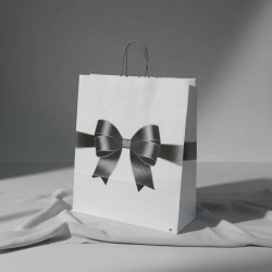 Bolsa de Papel Blanco "LAZO DE NOCHE" 45 x 15 x 48 cm c/manija