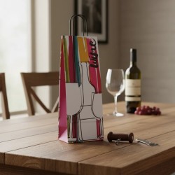 Bolsa para Botella *COLOUR WINE* 14 x 8 x 40 cm con manija