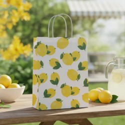 Bolsa Papel "LIMONES" 22 x 10 x 30 cm c/ manijas