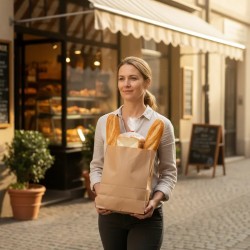 Bolsa Fondo Cuadrado Kraft Nro 3 (19 + 10 x 30 cm) x 100 unidades