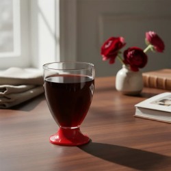 Copa Degustación Mini Danubio 70 cc Pie Rojo (x 50 unidades)