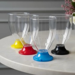 Copa de Vino DANUBIO Pie Rojo 220 cc (x 50 unidades)