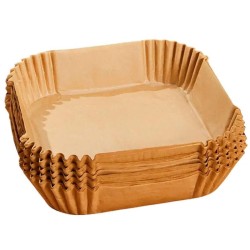 Molde Papel p/ Freidora de Aire 17 x 17 (h: 4 cm) x 25 unidades