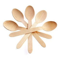 Cucharas de Madera Descartables IBERIA (caja x 100 unidades)
