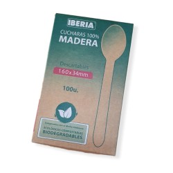 Cucharas de Madera Descartables IBERIA (caja x 100 unidades)