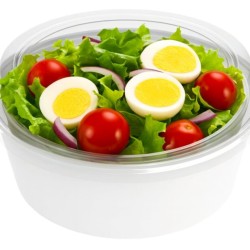 Ensaladera Polipapel Blanco 50 oz c/ tapas cristal (x 50 unidades)